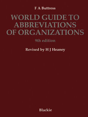 cover image of World Guide to Abbreviations of Organizations